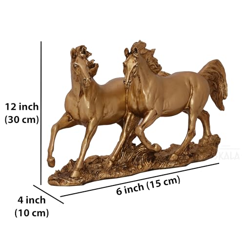 Galloping Horses Statue Showpiece for Living Room, Home Decor, Symbol of Success Tabletop Figurine for Weddings, Anniversaries, Festive Corporate Gifting (Race Horses)