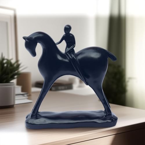 Blue Giraffe Poly Resin Decorative Statues (Set of 3 Pcs) – Modern Home Décor Showpiece with Gold Accents, Artistic Animal Figurines for Living Room, Office, Gifts (Giraffe)