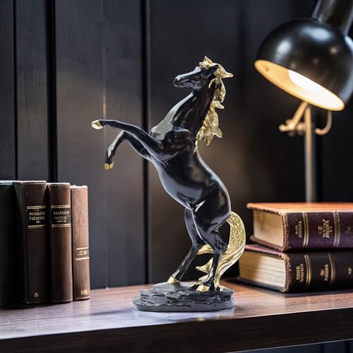 Bronze Finish Horse Pair Showpiece | Two Running Horses Figurine for Home Decor, Office Desk & Gifting | Symbol of Strength, Speed & Success (8 * 7inch)