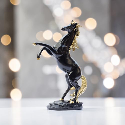 Bronze Finish Horse Pair Showpiece | Two Running Horses Figurine for Home Decor, Office Desk & Gifting | Symbol of Strength, Speed & Success (8 * 7inch)