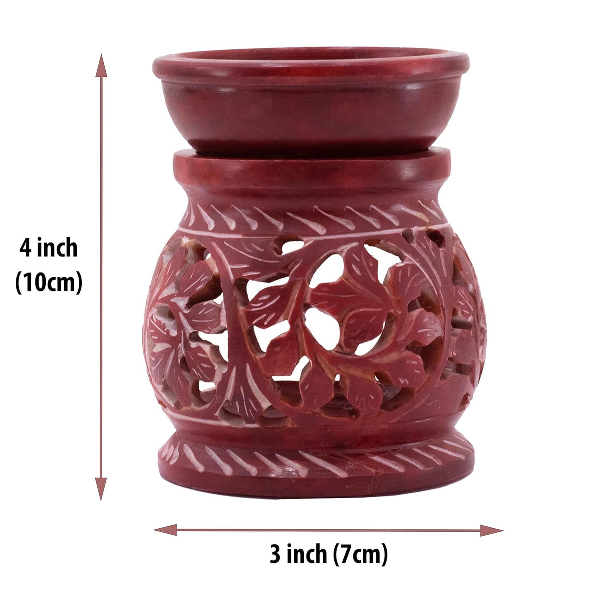 Hand-Carved Soapstone Aromatherapy Diffuser, Essential Oil Burner Aroma Diffuser for Home Fragrance (Floral)
