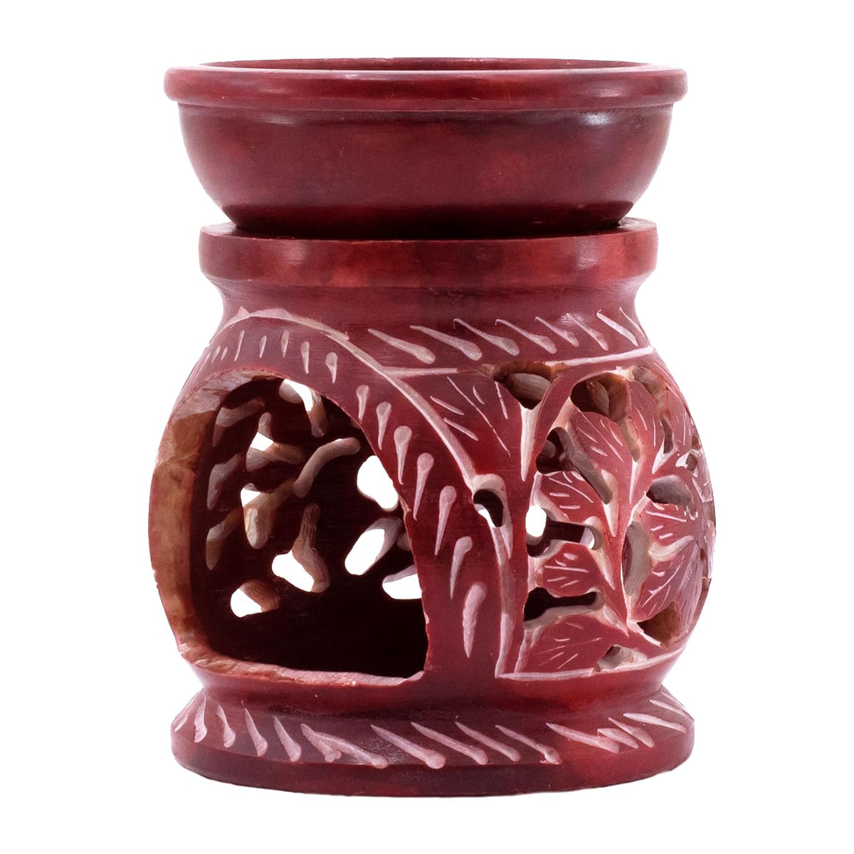 Hand-Carved Soapstone Aromatherapy Diffuser, Essential Oil Burner Aroma Diffuser for Home Fragrance (Floral)