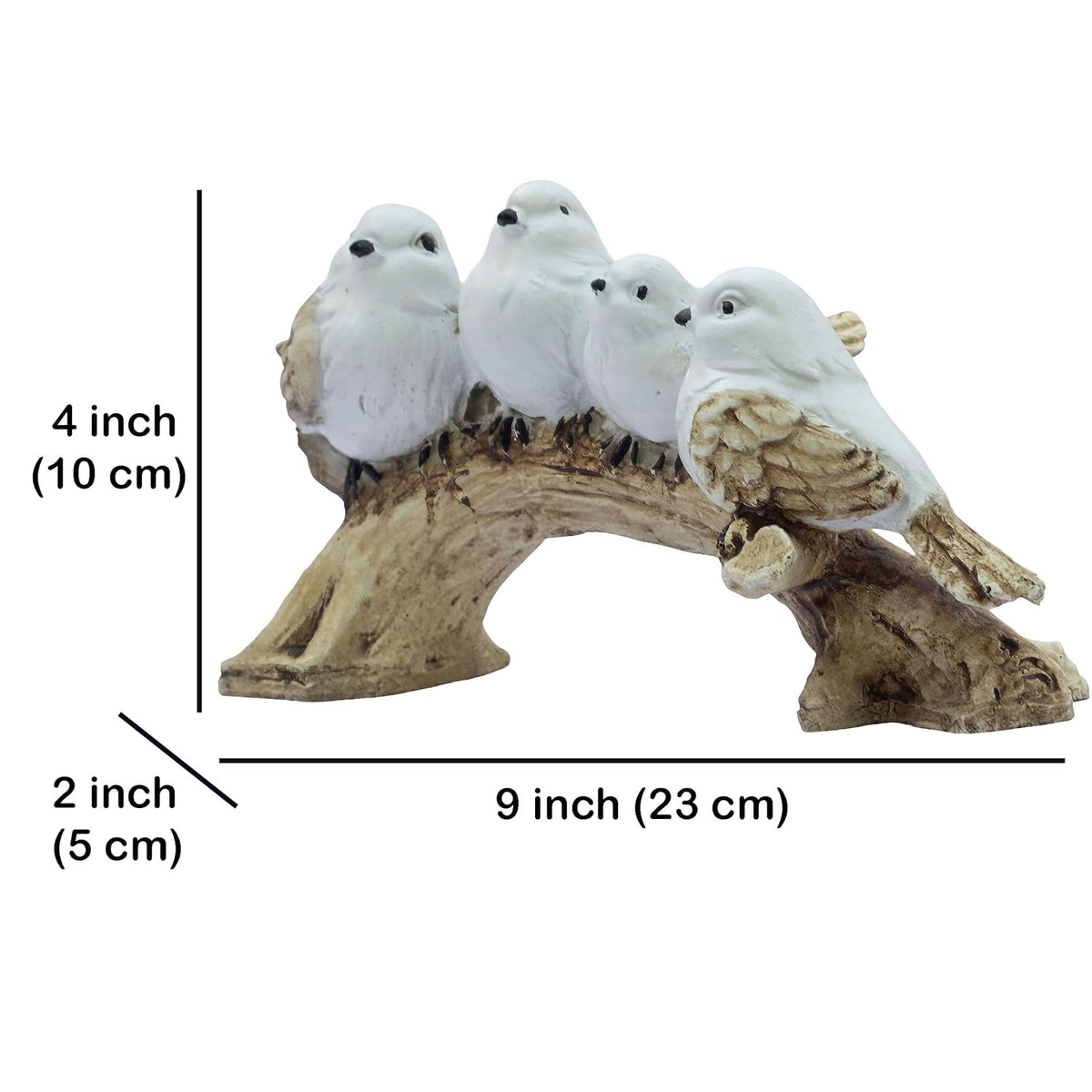Adorable 4 Birds on a Branch Statue - 9" x 4" Charming Polyresin Home Decor, Bird Lovers Gift, Miniature Tabletop Figurine